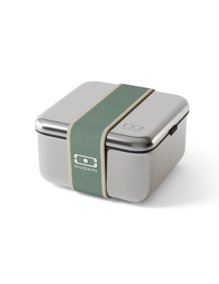 Fiambrera de acero inoxidable Monbento Sens L verde de 1 l, apta para microondas