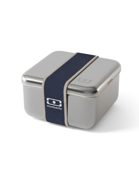 Monbento Sense L Edelstahl-Lunchbox, blau, 1 l, mikrowellengeeignet