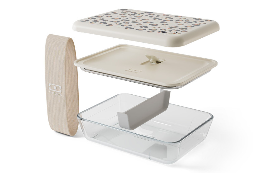 Monbento x Pyrex® Pure glasmadkasse, 600 ml, leopardmønster