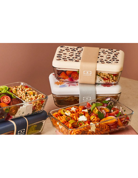 Monbento x Pyrex® Pure glasmadkasse, 600 ml, leopardmønster