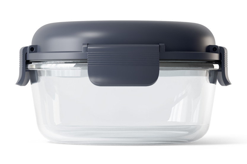 Monbento Sunny salladsskål i glas, 950 ml, blå med is bit