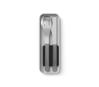 Conjunto de talheres portátil Monbento Slim Box preto