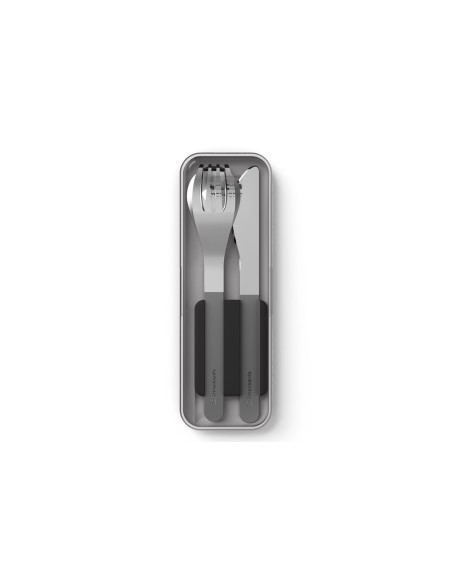 Conjunto de talheres portátil Monbento Slim Box preto