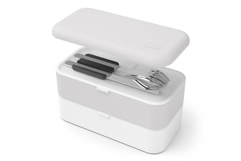 Monbento Slim Box – Reisebesteck-Set, schwarz