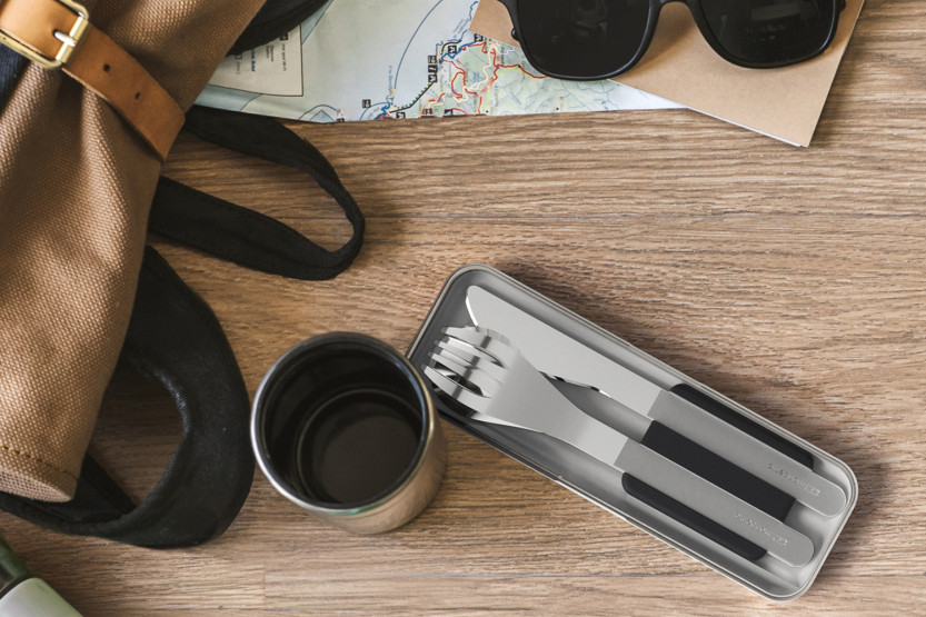 Monbento Slim Box Black Travel Cutlery Set