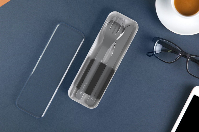Monbento Slim Box Black Travel Cutlery Set