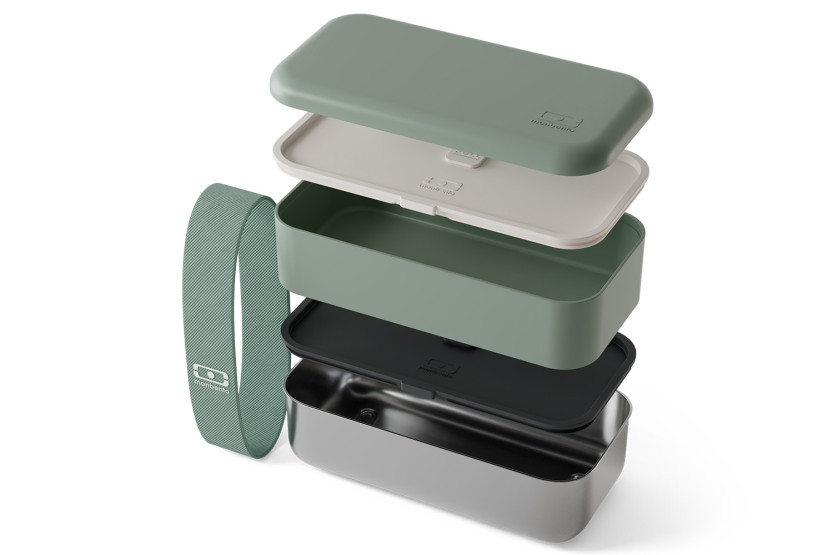 Monbento Sense Original rustfri stål-madkasse, 1,2 l, grøn