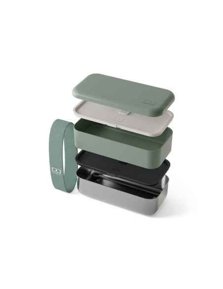 Fiambrera de acero inoxidable Monbento Sense Original de 1,2 l, color verde