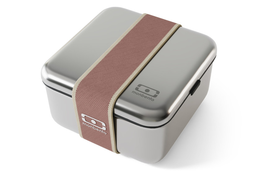 Monbento Sense L Edelstahl-Lunchbox, mokka-rosa, 1 l, mikrowellengeeignet