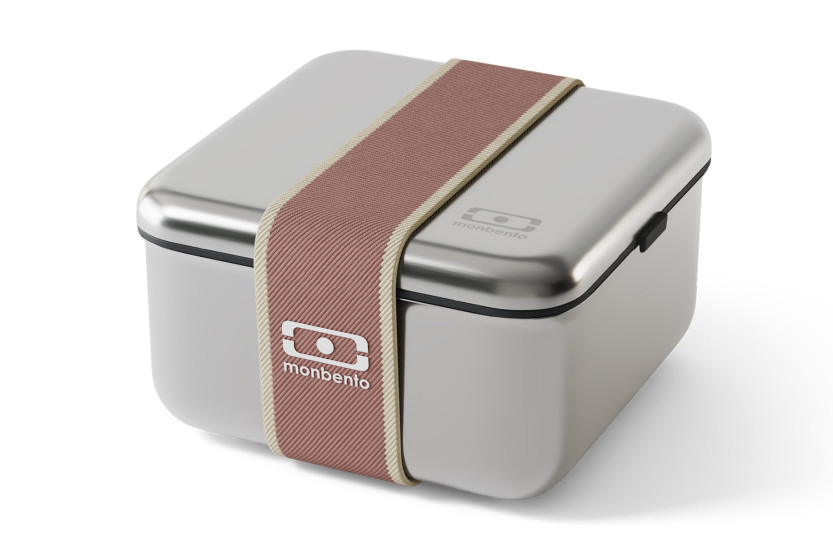 Contenitore per il pranzo in acciaio inossidabile Monbento Sense L rosa moka da 1 L, adatto al microonde