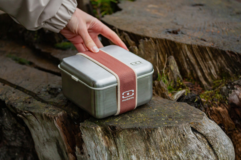 Monbento Sense L Edelstahl-Lunchbox, mokka-rosa, 1 l, mikrowellengeeignet