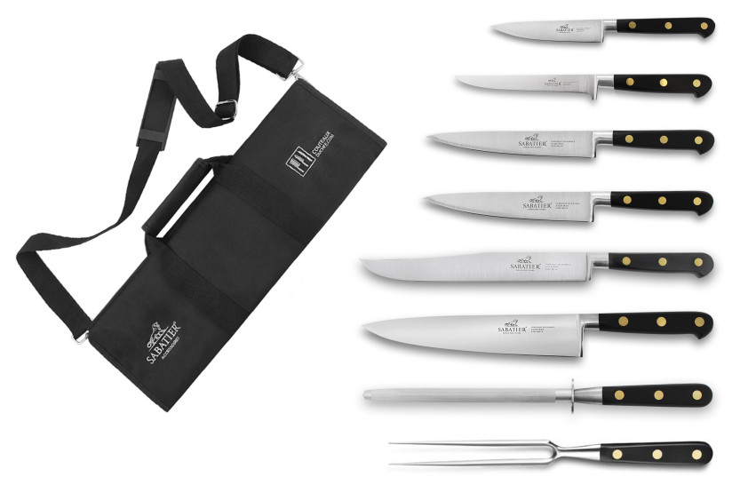 Valigetta portacoltelli Sabatier Chef 6 coltelli francesi + 1 forchetta + 1 acciaino