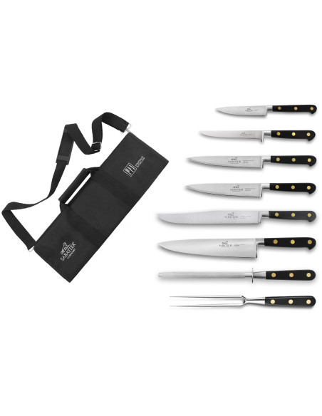 Valigetta portacoltelli Sabatier Chef 6 coltelli francesi + 1 forchetta + 1 acciaino