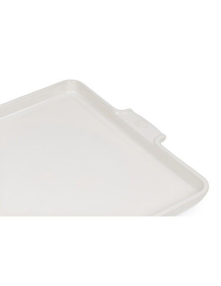 Bandeja de servicio cuadrada Peugeot Appolia de cerámica en color crudo, 32 cm