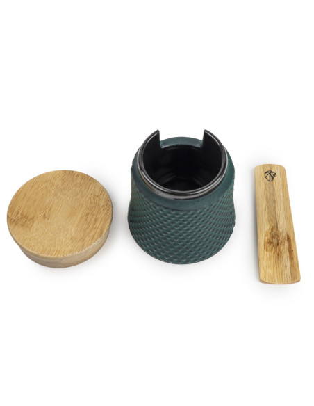 Conjunto de presente Peugeot Bali «Palais des Epices», com um moinho de pimenta e um saleiro em ferro fundido verde