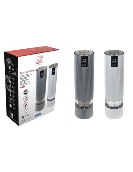 Peugeot Line Sense u'Select 20 cm – set med elektrisk salt- och pepparkvarn