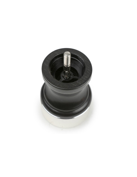 Peugeot Palace Handpfeffermühle aus schwarzem, satiniertem Buchenholz und versilbertem Metall, 10 cm