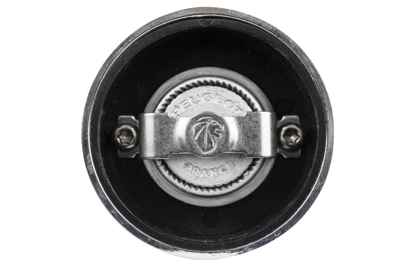 Molino de pimienta manual Peugeot Palace de madera de haya negra satinada y metal plateado, 10 cm