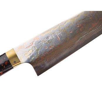 Coltello da chef giapponese artigianale Takeshi Saji BS2 Rainbow da 21 cm 2