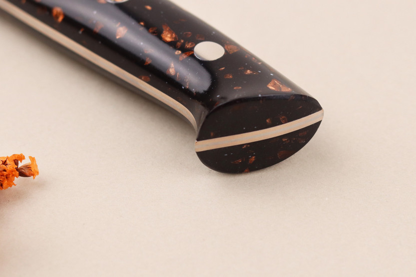 Coltello da chef giapponese artigianale Takeshi Saji BS2 Rainbow da 21 cm