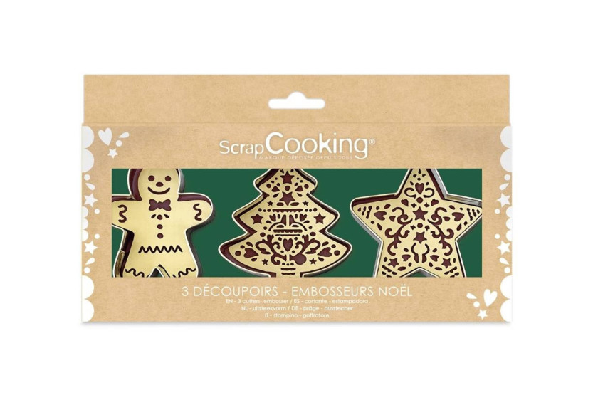 Scrapcooking Christmas Edition Set of 3 Cutters + Embossers