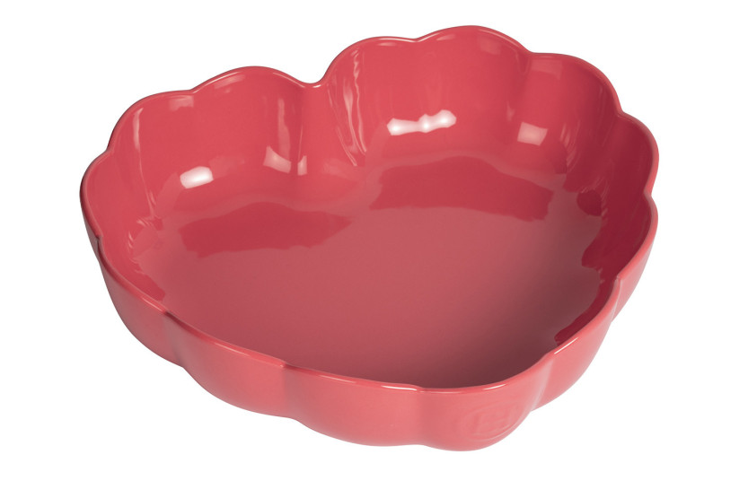 Emile Henry Madeleine Heart-Shaped Ceramic Mold, 26.5 x 24.5 x 6.5 cm, Candy Pink
