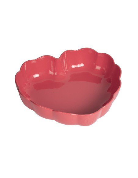 Forma de coração Emile Henry Madeleine em cerâmica 26,5 x 24,5 x 6,5 cm Rosa Candy