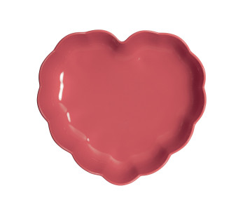 Molde de cerámica Emile Henry Madeleine con forma de corazón, 26,5 x 24,5 x 6,5 cm, color rosa Candy 2