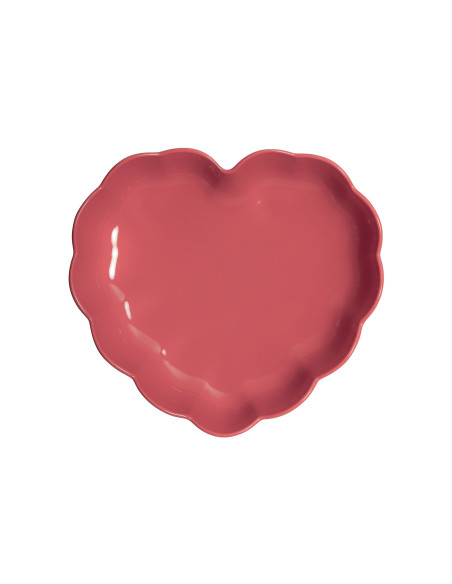 Emile Henry Madeleine-Herzform aus Keramik, 26,5 x 24,5 x 6,5 cm, Farbe: Rose Candy