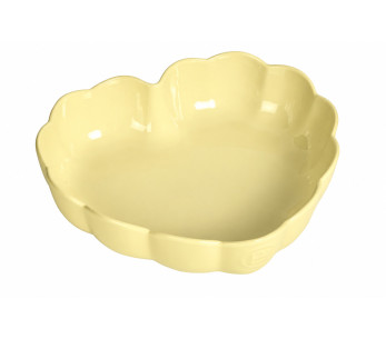 Forma de coração Emile Henry Madeleine em cerâmica 26,5 x 24,5 x 6,5 cm, cor baunilha