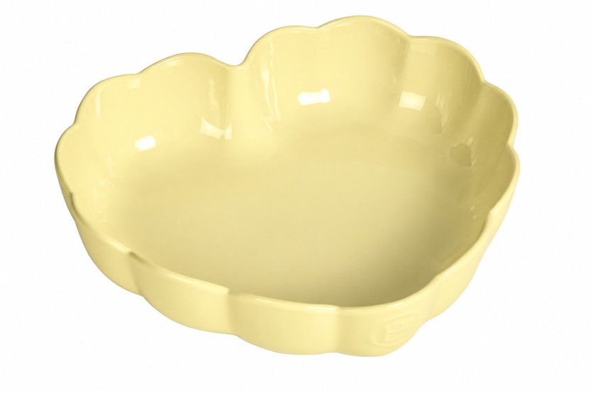 Emile Henry Madeleine-hjerteform i keramik, 26,5 x 24,5 x 6,5 cm, vanilje