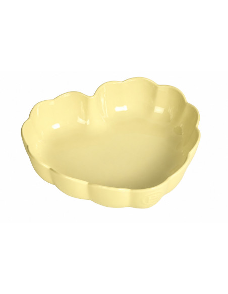 Emile Henry Madeleine-hjerteform i keramik, 26,5 x 24,5 x 6,5 cm, vanilje