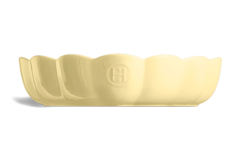 Emile Henry Madeleine-form i keramik, hjärtformad, 26,5 x 24,5 x 6,5 cm, vanilj
