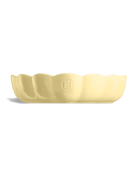 Emile Henry Madeleine Heart-Shaped Ceramic Mold, 26.5 x 24.5 x 6.5 cm, Vanilla
