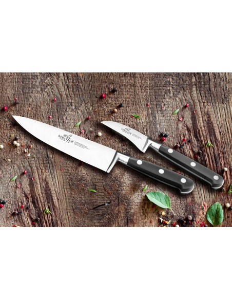 Set van 3 SABATIER Ideal 100% roestvrij gesmede Chef+Universal+Office Franse Messen