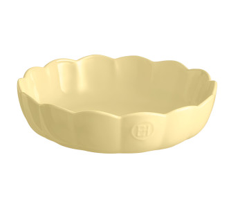 Emile Henry Madeleine, rund keramikform, 27 cm, vanilj