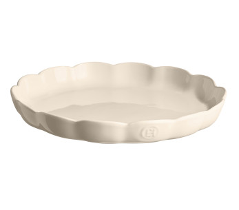 Emile Henry Madeleine Round Ceramic Pie Dish, 31 cm, Clay