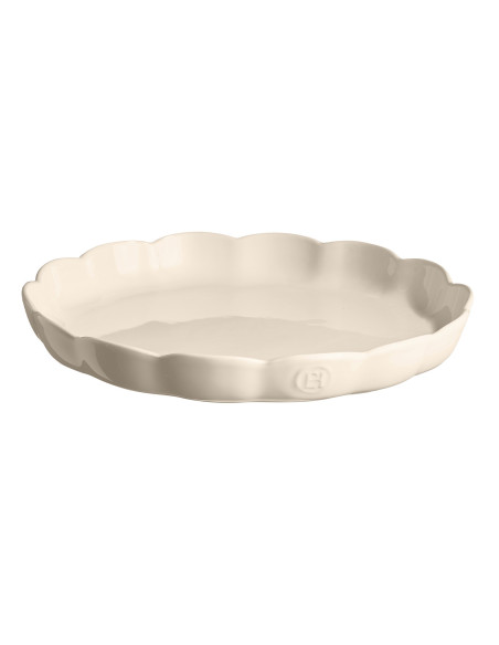 Emile Henry Madeleine Round Ceramic Pie Dish, 31 cm, Clay