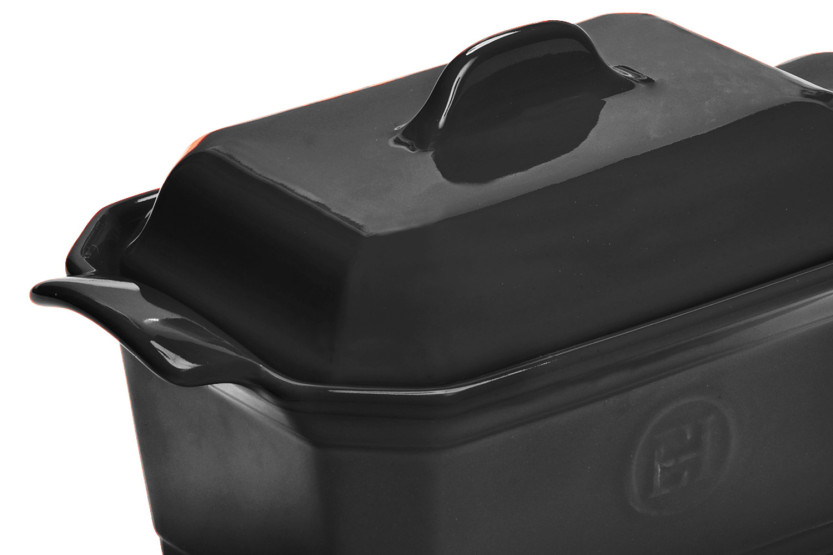 Emile Henry foie gras-terrine, 0,6 l, i keramikk med presse – Trøffel