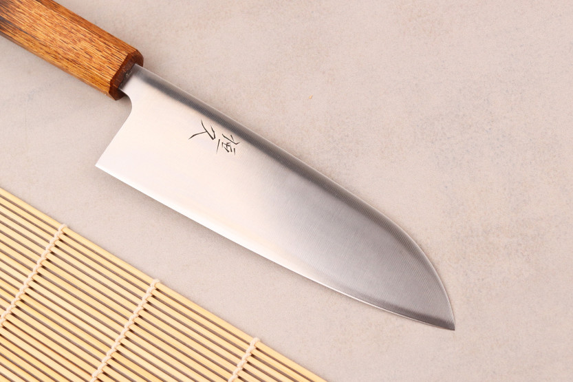 16.5 cm Tsunehisa AUS8 Japanese Handcrafted Santoku Knife with Burnt Oak Handle