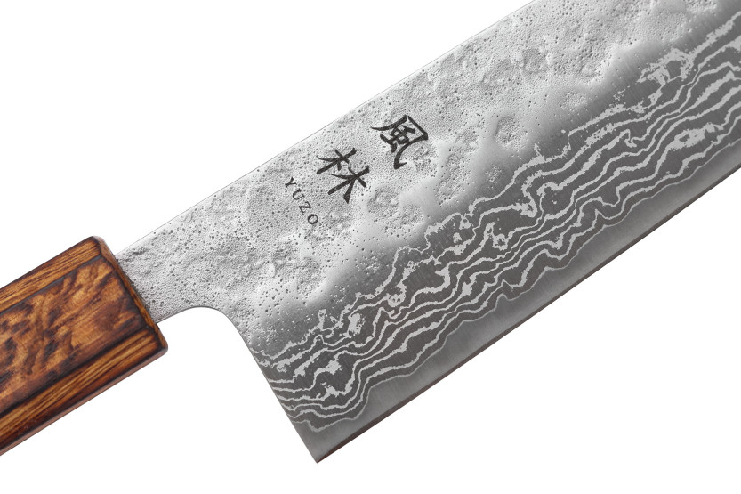 Handgjord japansk kockkniv, 24 cm, Yuzo Enju Damas 440C