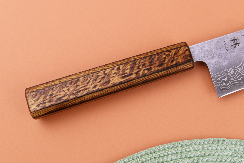 Handgemaakt Japans koksmes van 24 cm, Yuzo Enju Damascus 440C