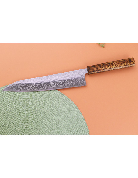 24 cm Handcrafted Japanese Yuzo Enju Damascus 440C Chef's Knife