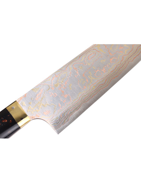Håndlaget japansk santoku-kniv, 16,5 cm, Takeshi Saji BS2 Rainbow