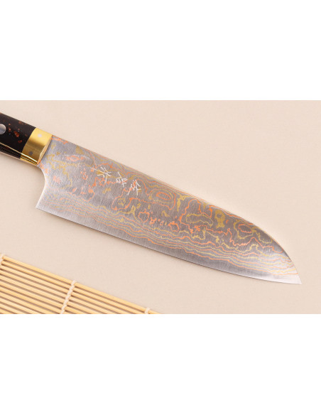 Takeshi Saji BS2 Rainbow Handcrafted Japanese 16.5 cm Santoku Knife