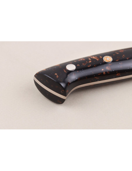 Cuchillo santoku japonés artesanal Takeshi Saji BS2 Rainbow de 16,5 cm
