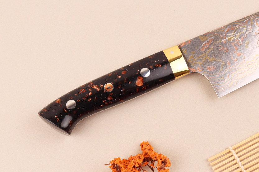 Takeshi Saji BS2 Rainbow Handcrafted Japanese 16.5 cm Santoku Knife