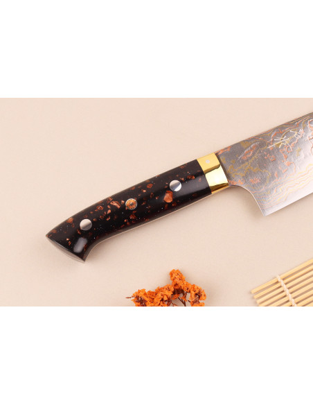 Takeshi Saji BS2 Rainbow Handcrafted Japanese 16.5 cm Santoku Knife