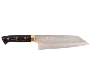 Håndlaget japansk Bunka-kniv, 16,5 cm, Takeshi Saji BS2 Rainbow