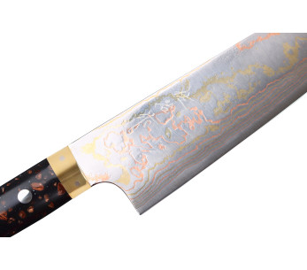 Takeshi Saji BS2 Rainbow -käsintehty japanilainen 16,5 cm:n bunka -veitsi 2